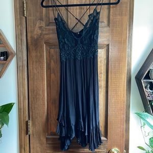 Free People Black Adella Slip Dress M